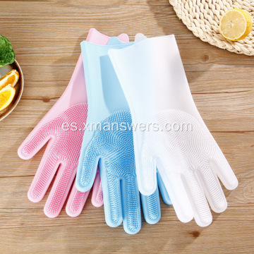 Guantes de mano domésticos de silicona para lavavajillas de manga larga